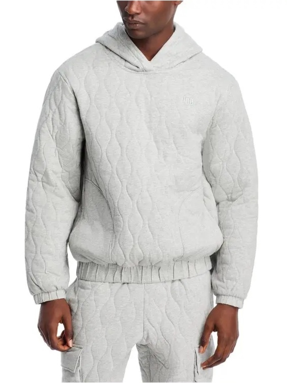 UGG Chason Quilted Hoodie Ultra Soft Heather Grey Men Medium